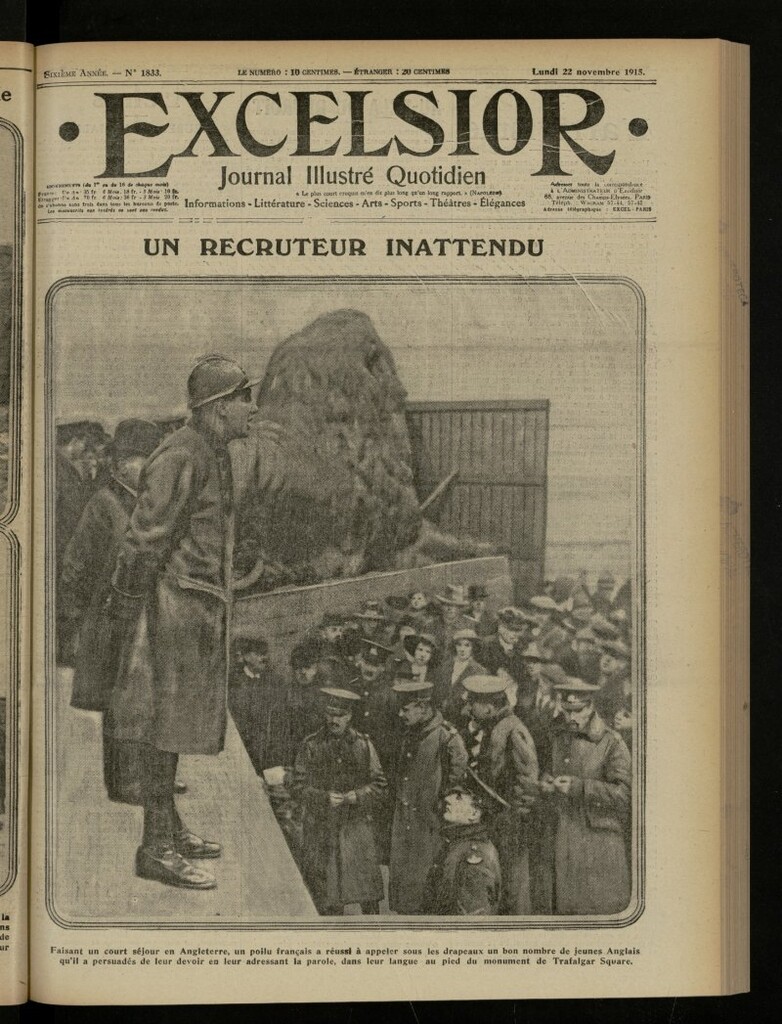 Miniatura de Excelsior: journal illustré quotidien de 22 de noviembre de 1915, nº 1833