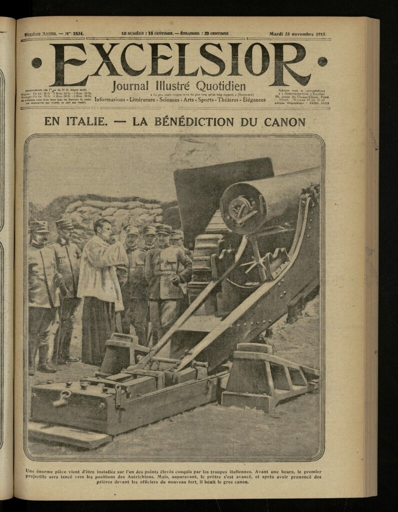 Miniatura de Excelsior: journal illustré quotidien de 23 de noviembre de 1915, nº 1834