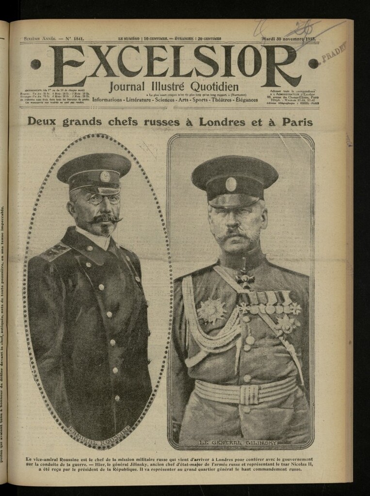 Miniatura de Excelsior: journal illustré quotidien de 30 de noviembre de 1915, nº 1841