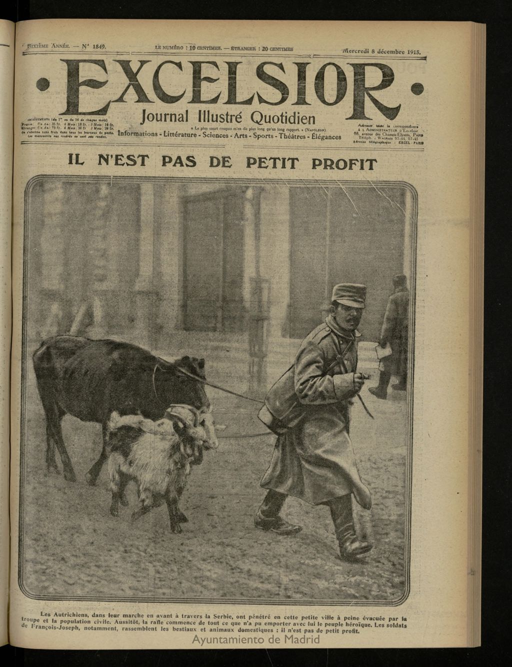 Miniatura de Excelsior: journal illustré quotidien de 8 de diciembre de 1915, nº 1849