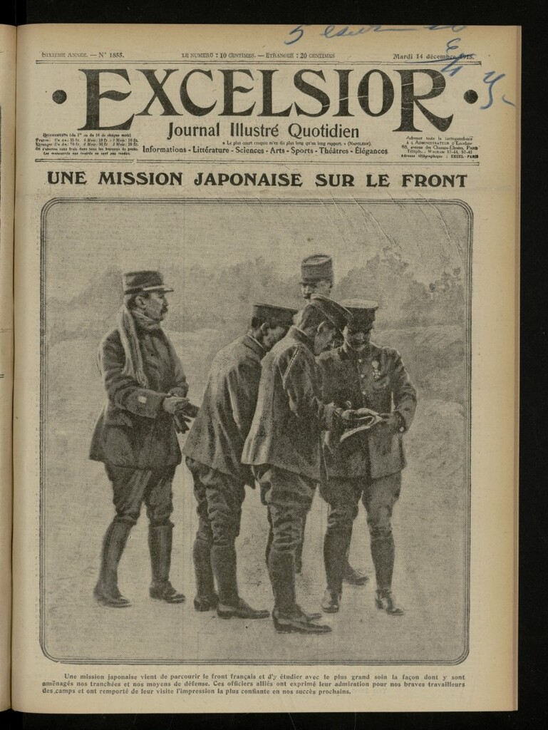Miniatura de Excelsior: journal illustré quotidien de 15 de diciembre de 1915, nº 1855 [sic]