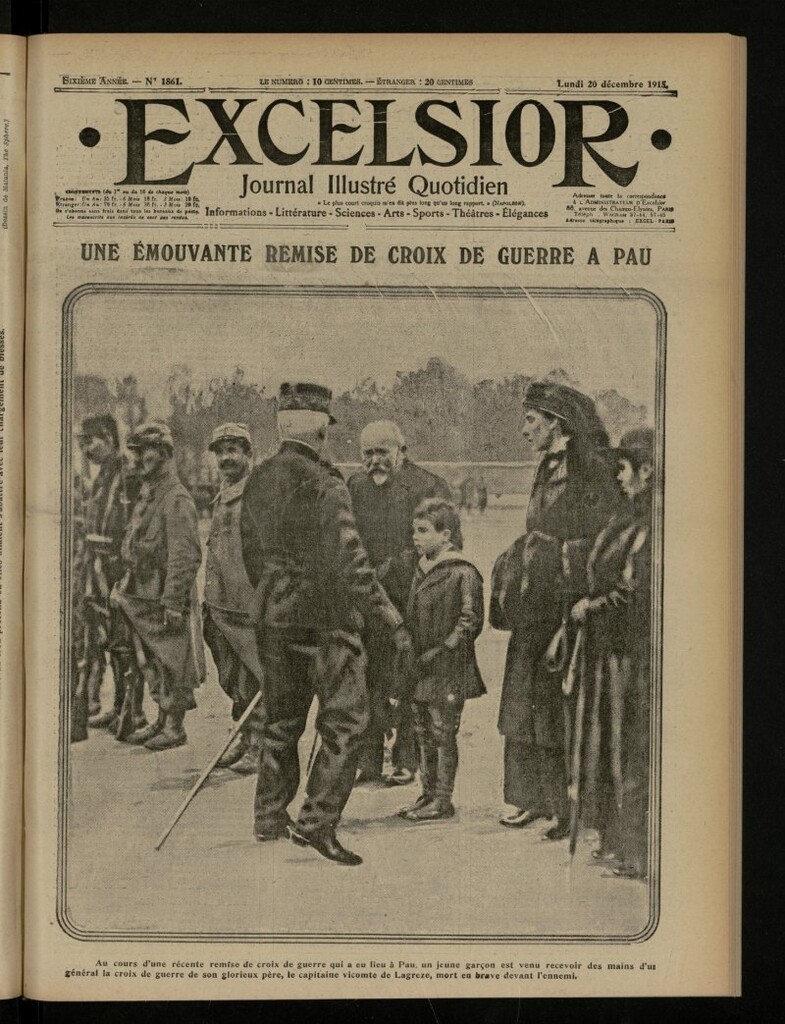 Miniatura de Excelsior: journal illustré quotidien de 20 de diciembre de 1915, nº 1861