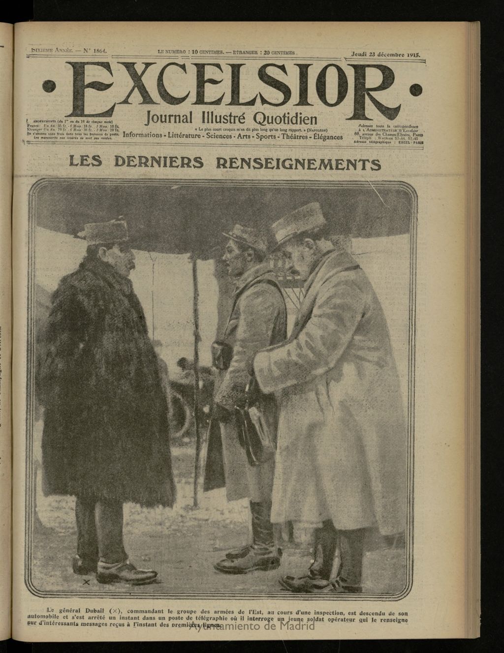 Miniatura de Excelsior: journal illustré quotidien de 23 de diciembre de 1915, nº 1864