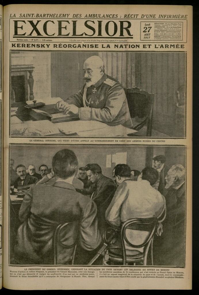 Miniatura de Excelsior: journal illustré quotidien del 27 de agosto de 1917, nº 2477