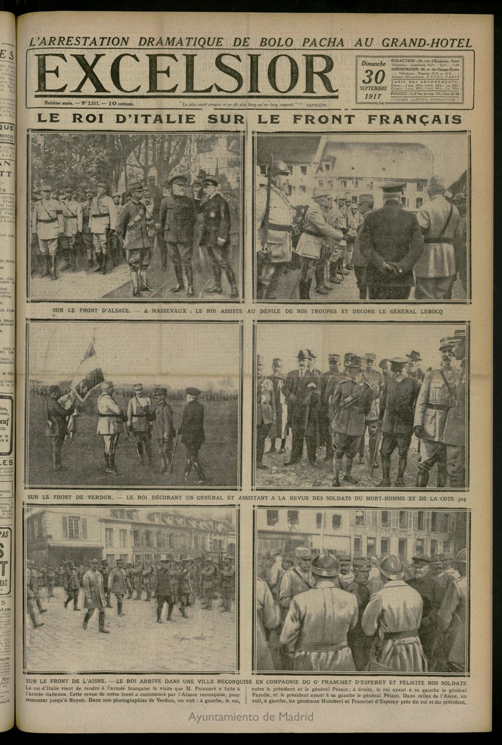 Miniatura de Excelsior: journal illustré quotidien del 30 de septiembre de 1917, nº 2511