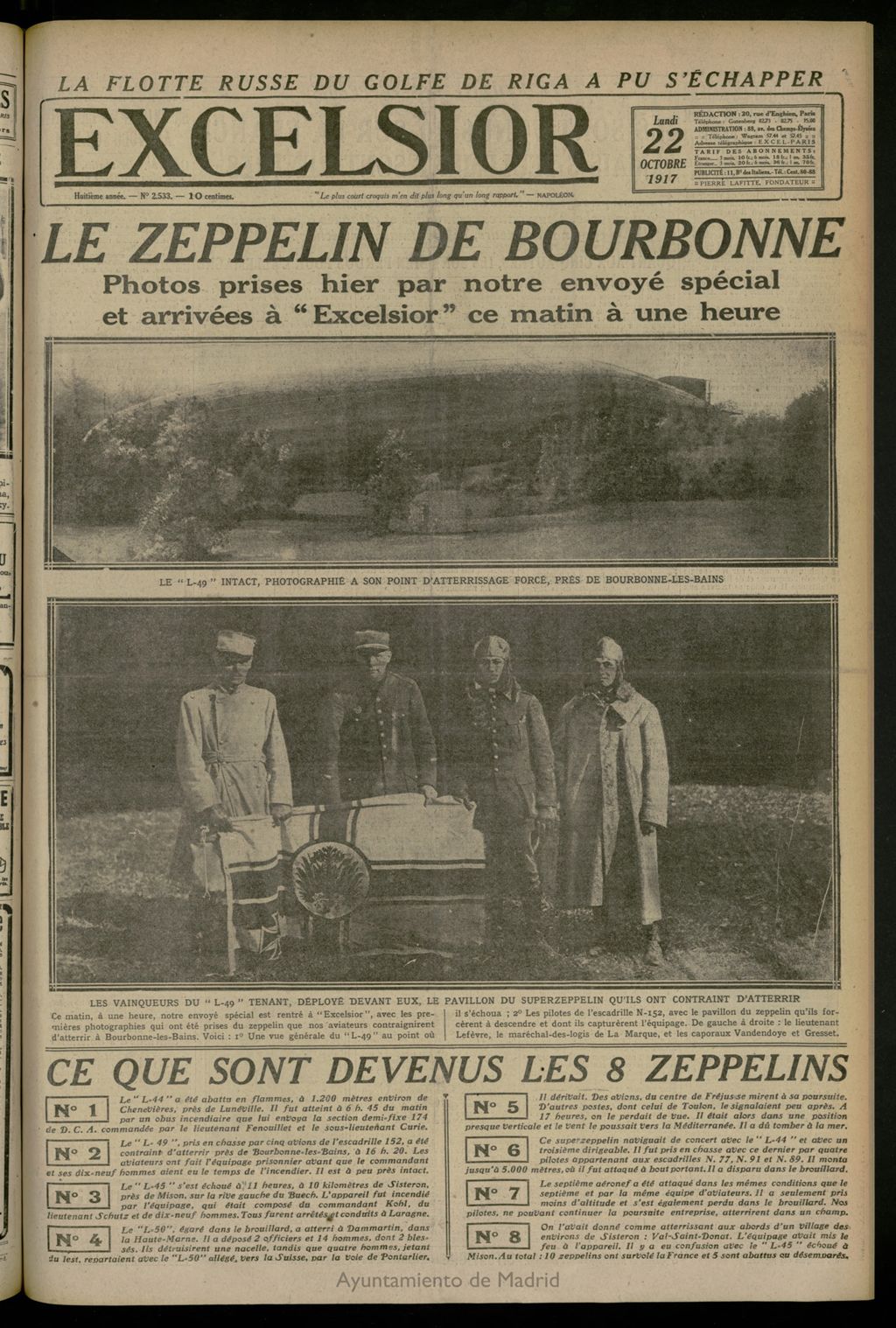 Miniatura de Excelsior: journal illustré quotidien del 22 de octubre de 1917, nº 2533