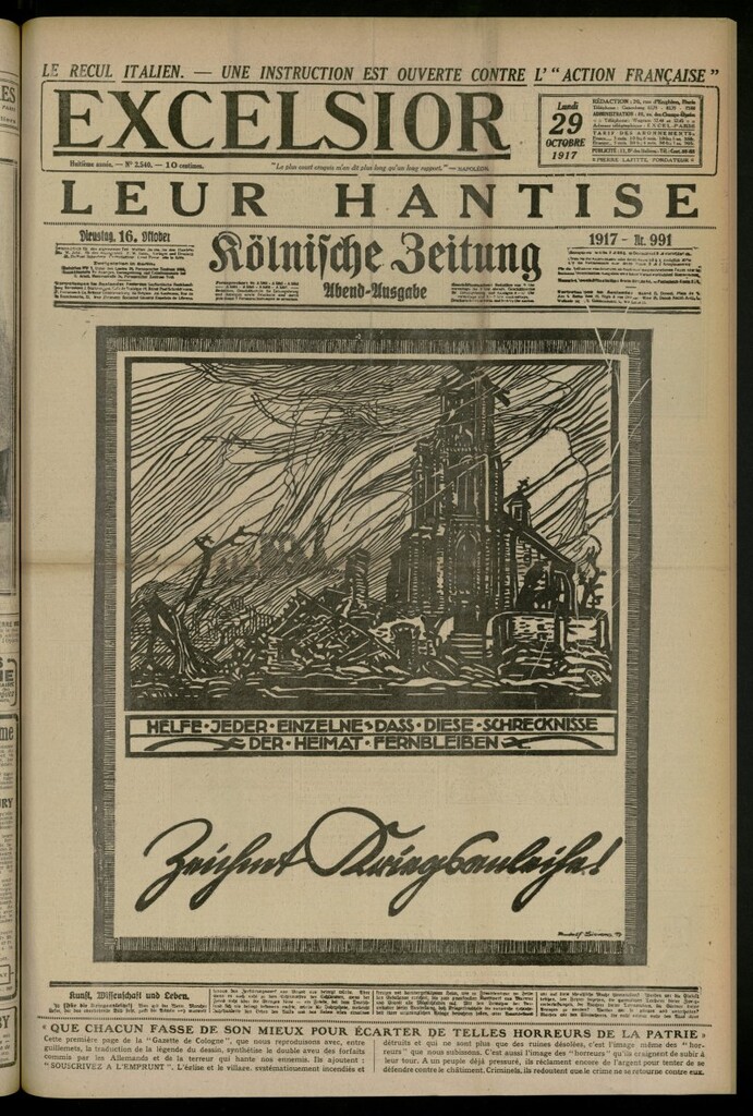 Miniatura de Excelsior: journal illustré quotidien del 29 de octubre de 1917, nº 2540
