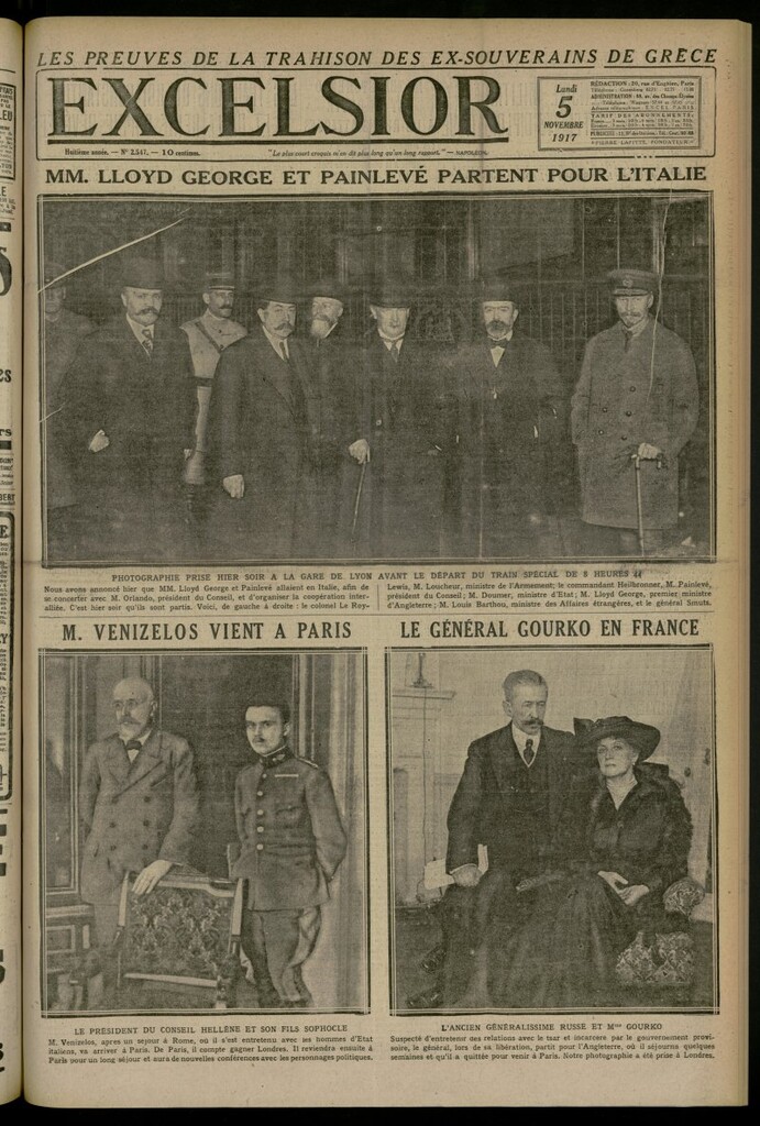 Miniatura de Excelsior: journal illustré quotidien del 5 de noviembre de 1917, nº 2547