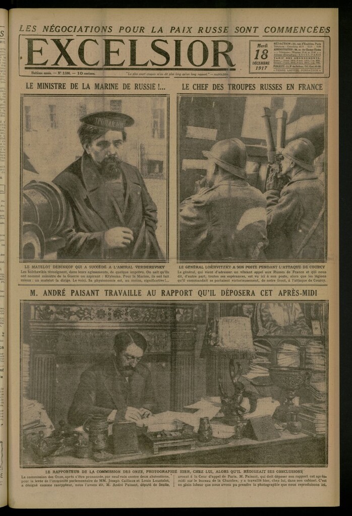 Miniatura de Excelsior: journal illustré quotidien del 18 de diciembre de 1917, nº 2590