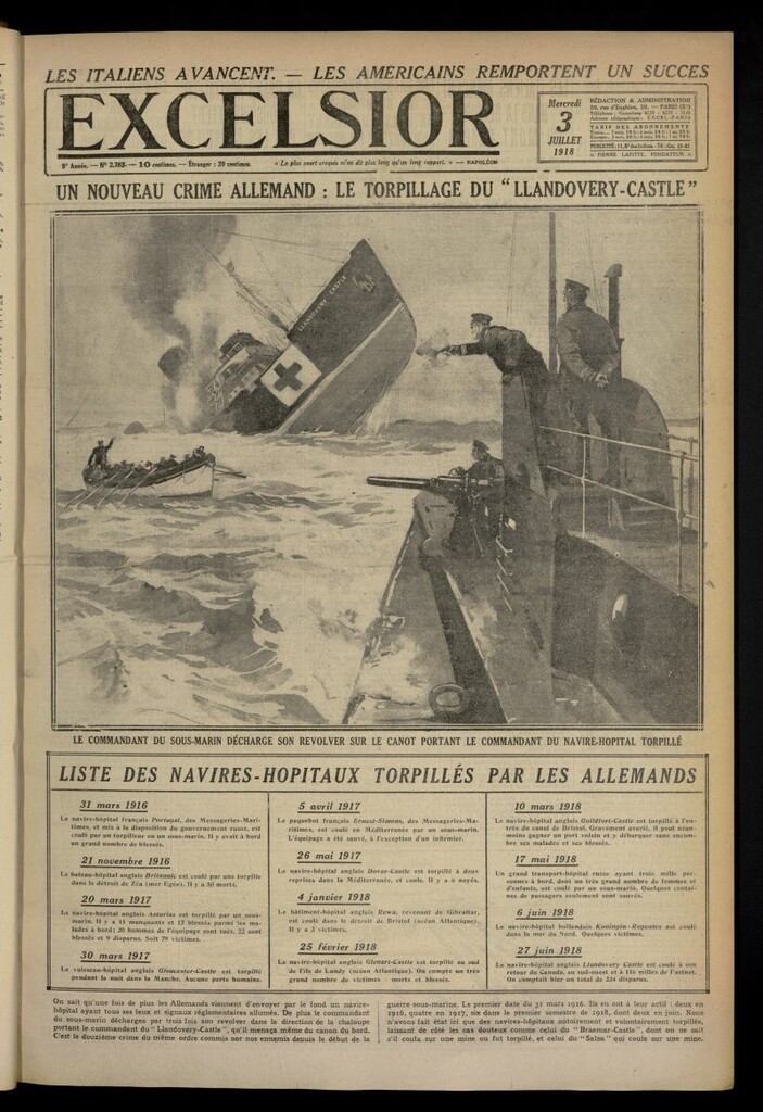 Miniatura de Excelsior: journal illustré quotidien de 3 de julio de 1918, nº 2783