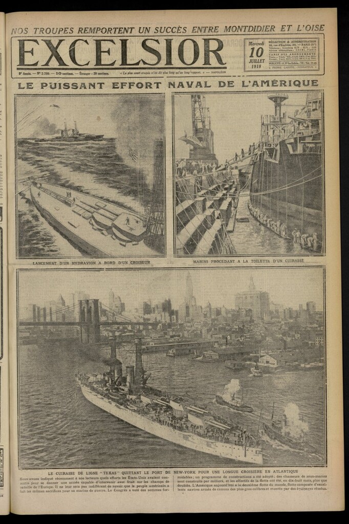 Miniatura de Excelsior: journal illustré quotidien del 10 de julio de 1918, nº 2790