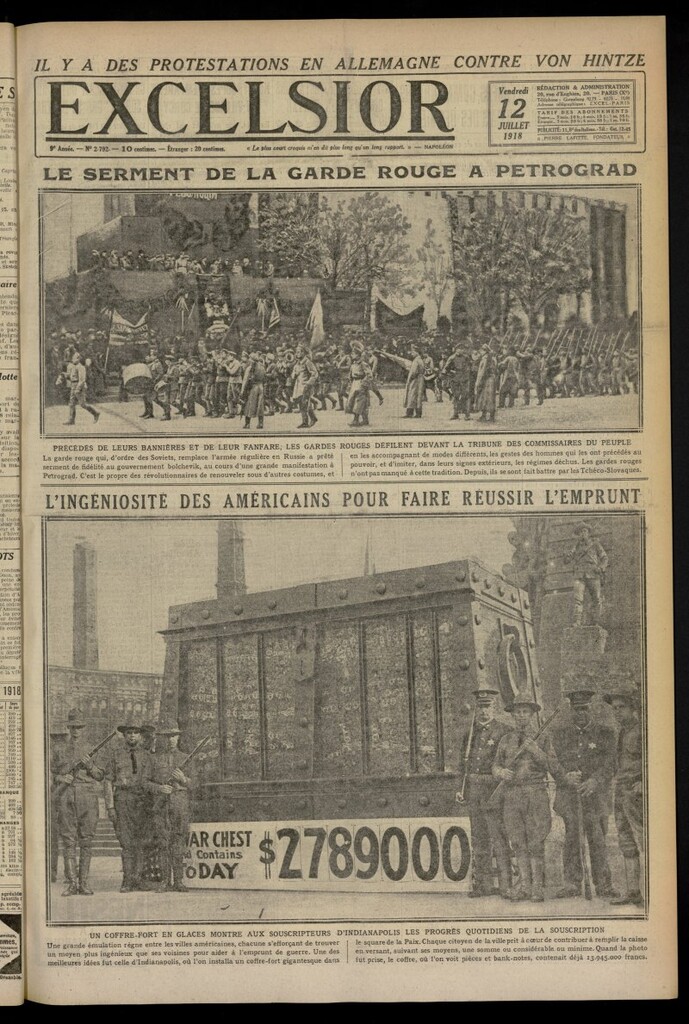 Miniatura de Excelsior: journal illustré quotidien del 12 de julio de 1918, nº 2792