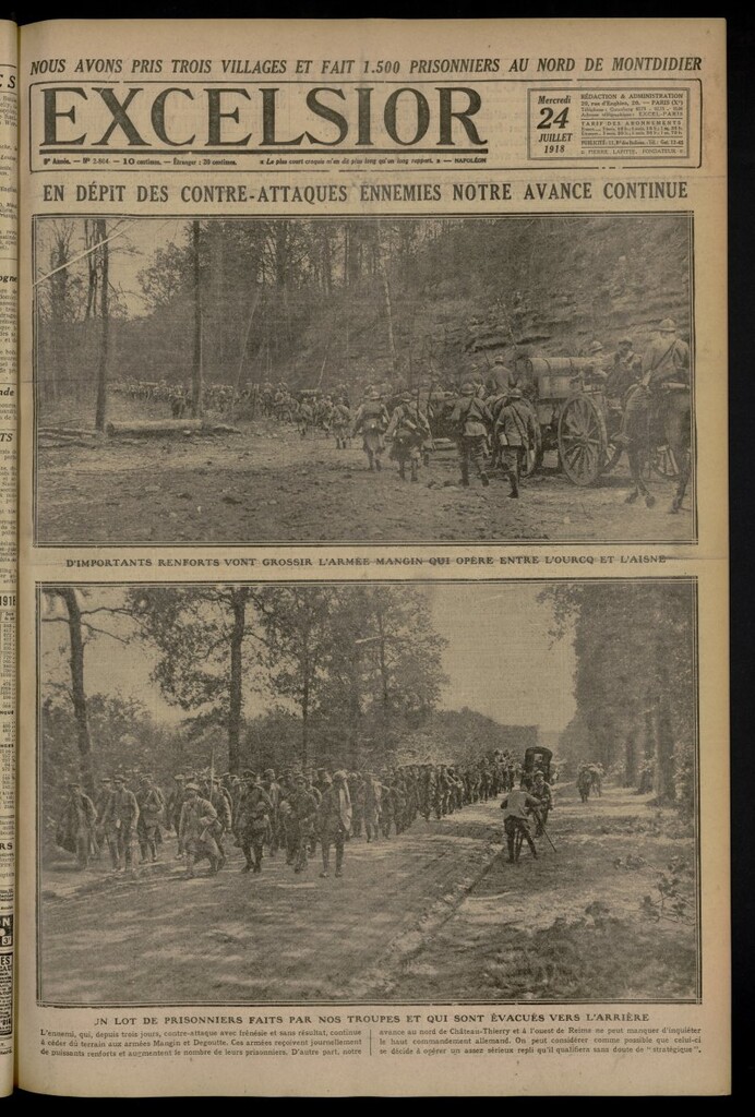 Miniatura de Excelsior: journal illustré quotidien del 24 de julio de 1918, nº 2804