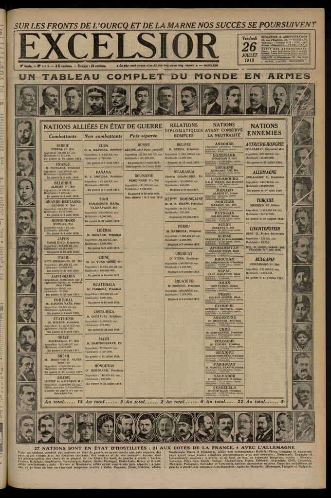 Miniatura de Excelsior: journal illustré quotidien del 26 de julio de 1918, nº 2806