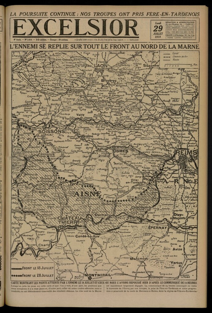 Miniatura de Excelsior: journal illustré quotidien del 29 de julio de 1918, nº 2809