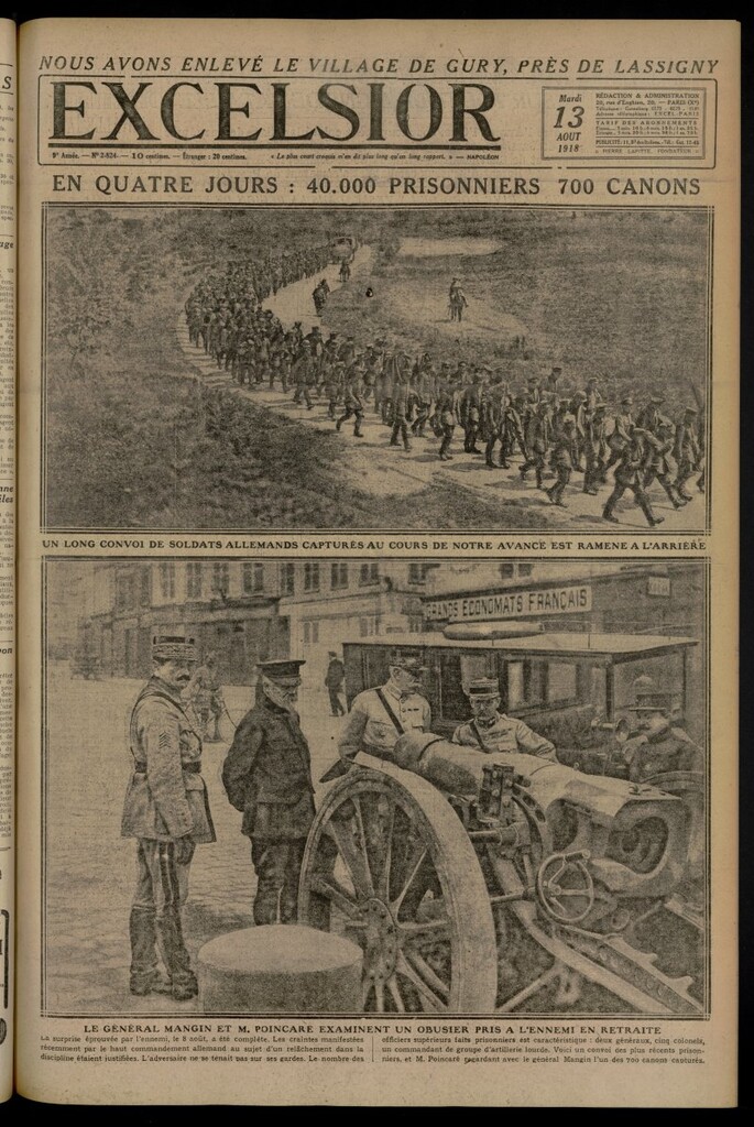 Miniatura de Excelsior: journal illustré quotidien del 13 de agosto de 1918, nº 2824