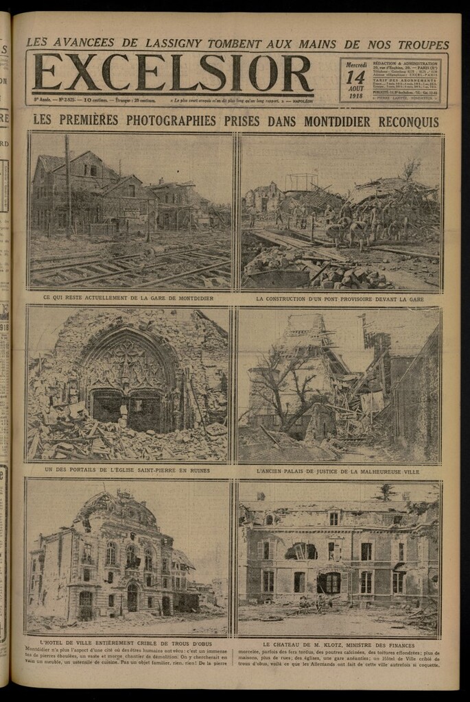 Miniatura de Excelsior: journal illustré quotidien del 14 de agosto de 1918, nº 2825