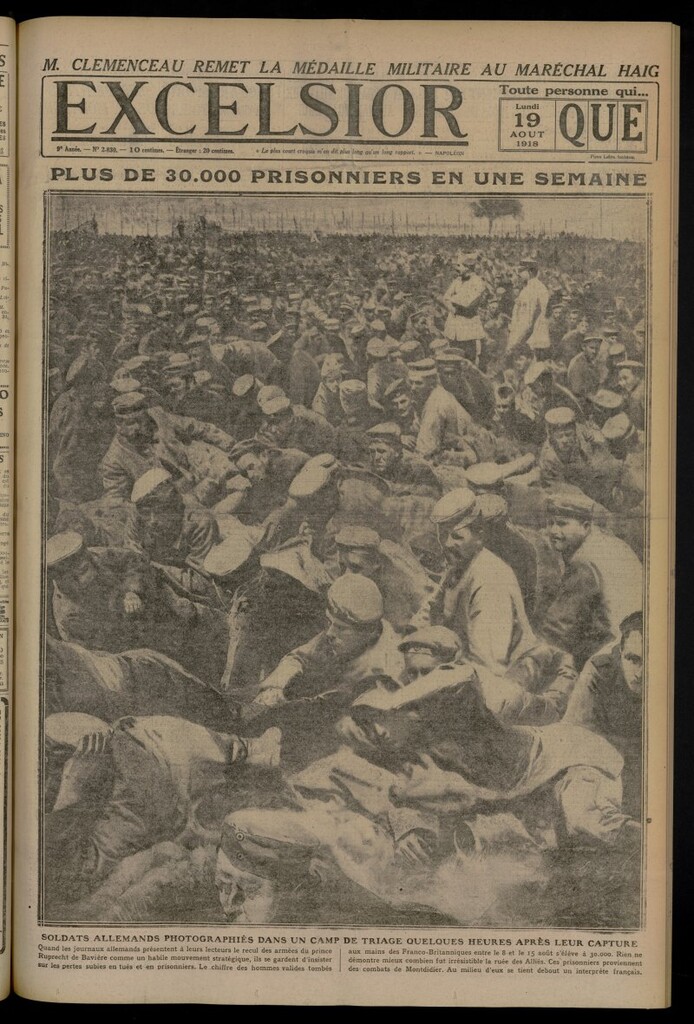 Miniatura de Excelsior: journal illustré quotidien del 19 de agosto de 1918, nº 2830