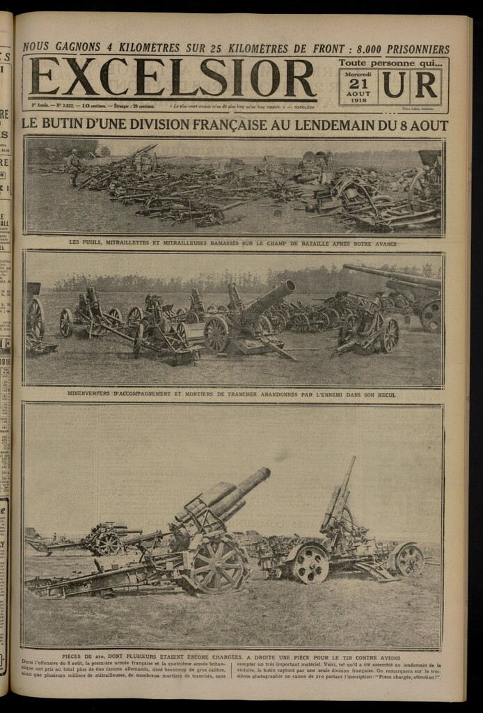 Miniatura de Excelsior: journal illustré quotidien del 21 de agosto de 1918, nº 2832