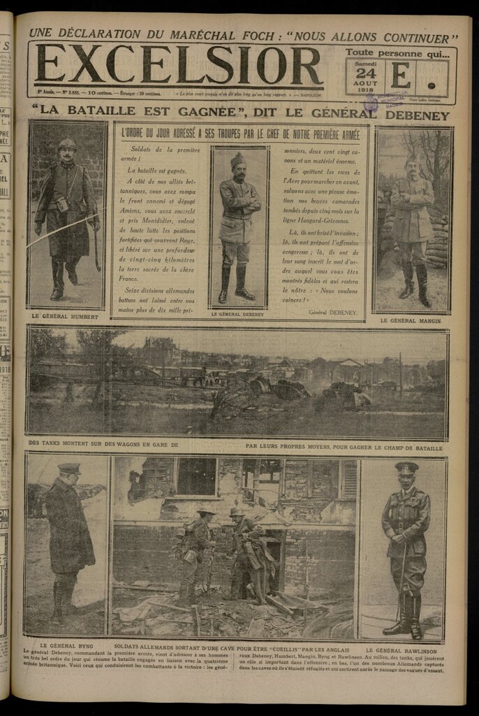 Miniatura de Excelsior: journal illustré quotidien del 24 de agosto de 1918, nº 2835