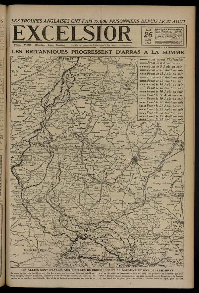 Miniatura de Excelsior: journal illustré quotidien del 26 de agosto de 1918, nº 2837