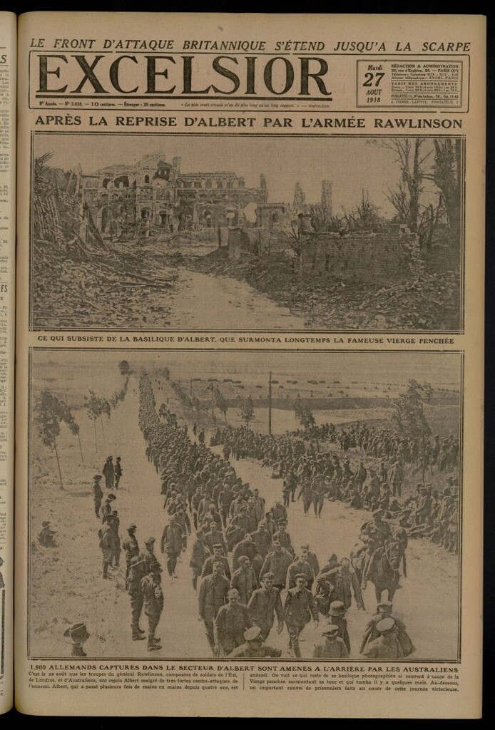 Miniatura de Excelsior: journal illustré quotidien del 27 de agosto de 1918, nº 2838