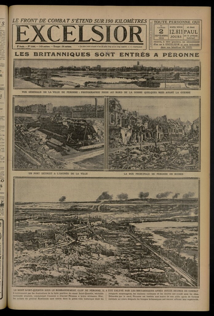 Miniatura de Excelsior: journal illustré quotidien del 2 de septiembre de 1918, nº 2844