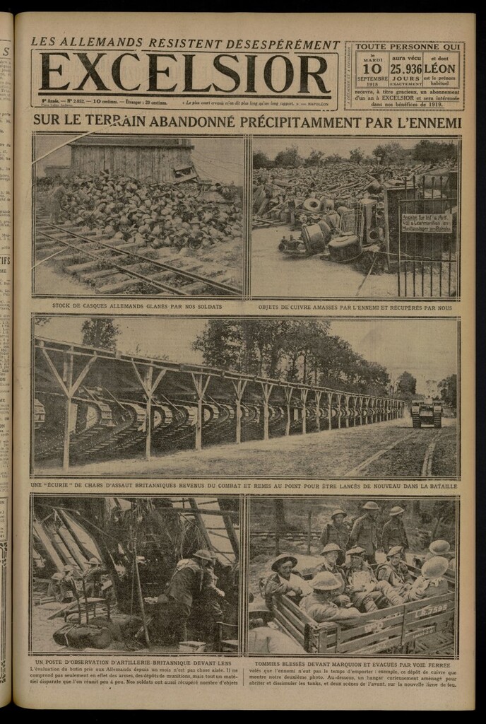 Miniatura de Excelsior: journal illustré quotidien del 10 de septiembre de 1918, nº 2852