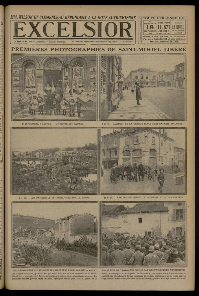 Miniatura de Excelsior: journal illustré quotidien del 18 de septiembre de 1918, nº 2860