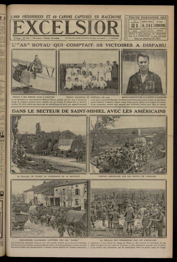 Miniatura de Excelsior: journal illustré quotidien del 21 de septiembre de 1918, nº 2863
