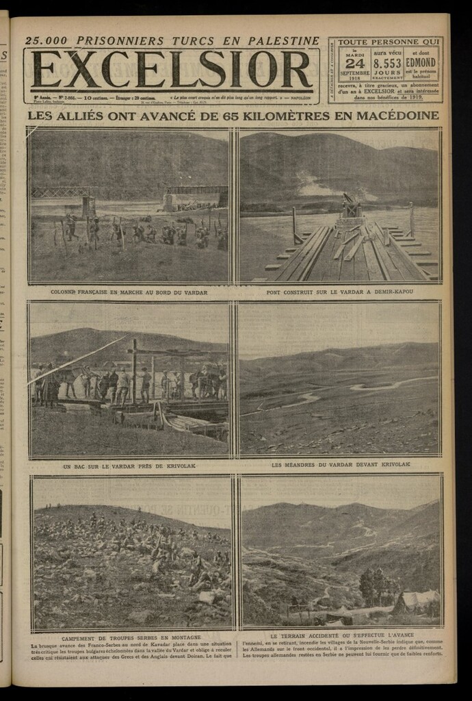 Miniatura de Excelsior: journal illustré quotidien del 24 de septiembre de 1918, nº 2866