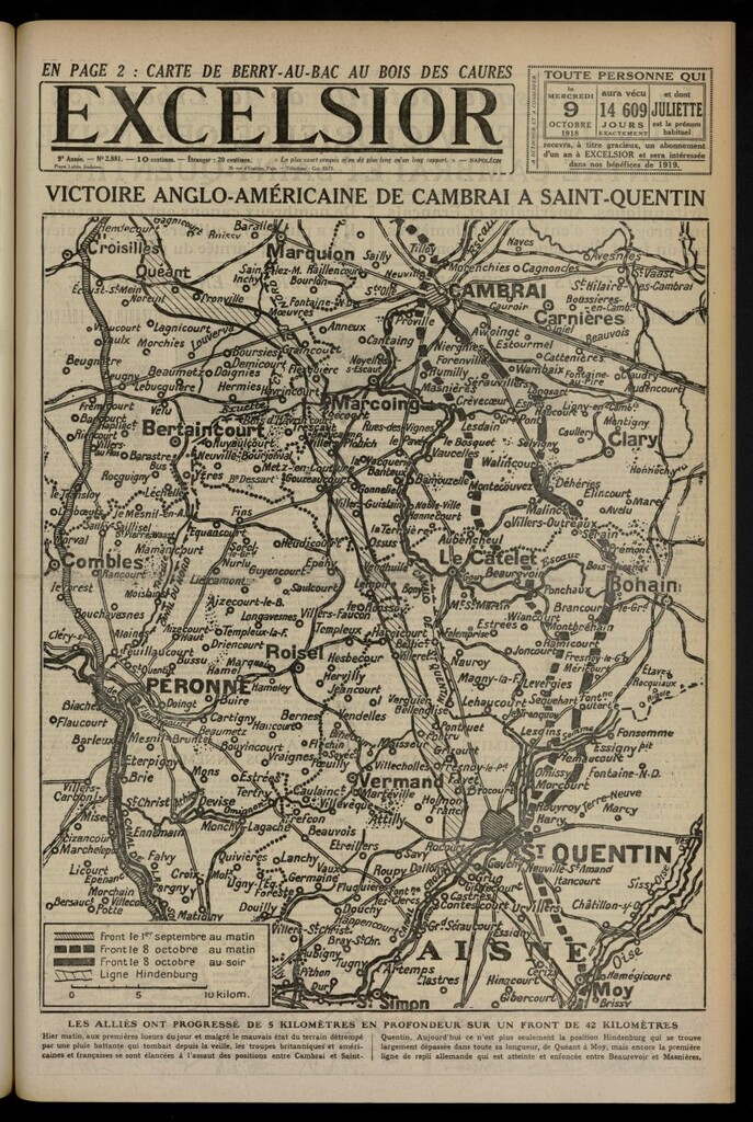 Miniatura de Excelsior: journal illustré quotidien del 9 de octubre de 1918, nº 2881