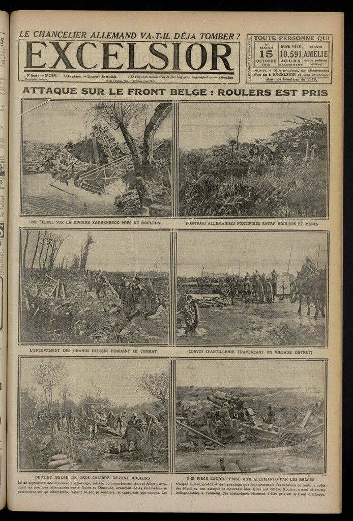 Miniatura de Excelsior: journal illustré quotidien del 15 de octubre de 1918, nº 2887