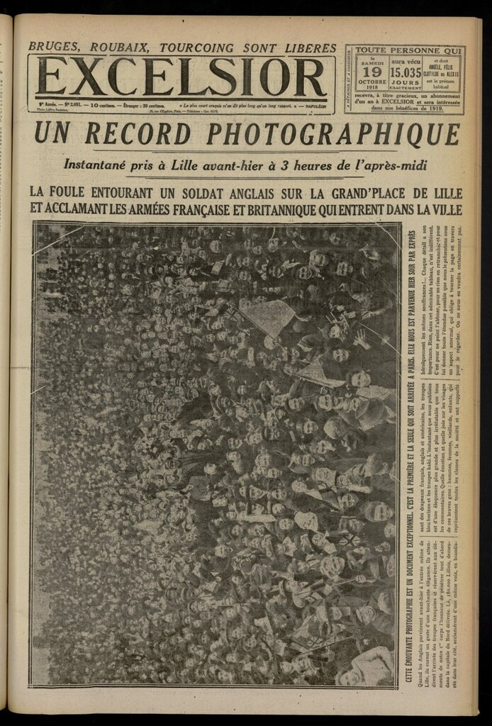 Miniatura de Excelsior: journal illustré quotidien del 19 de octubre de 1918, nº 2891