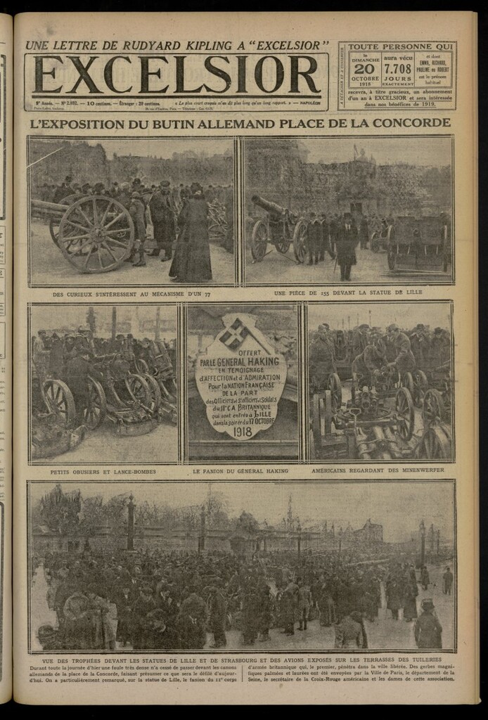Miniatura de Excelsior: journal illustré quotidien del 20 de octubre de 1918, nº 2892