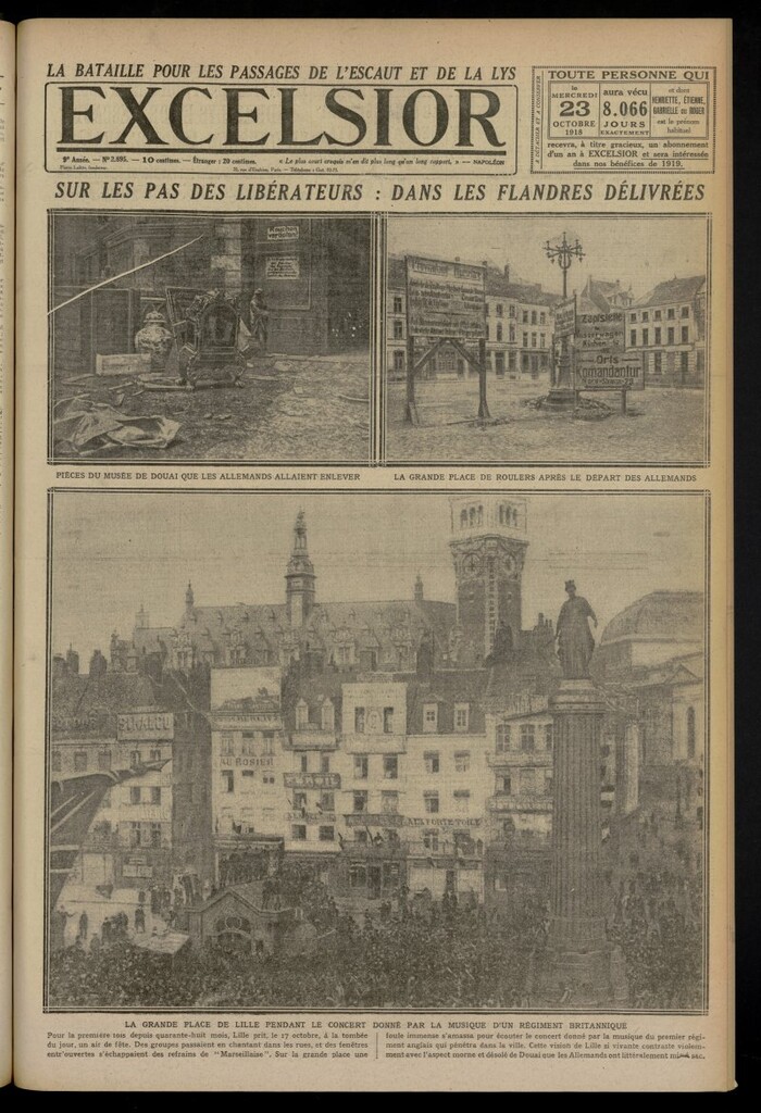 Miniatura de Excelsior: journal illustré quotidien del 23 de octubre de 1918, nº 2895