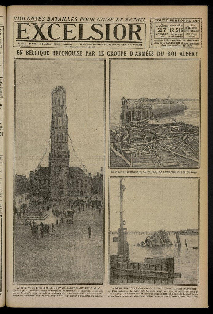 Miniatura de Excelsior: journal illustré quotidien del 27 de octubre de 1918, nº 2899