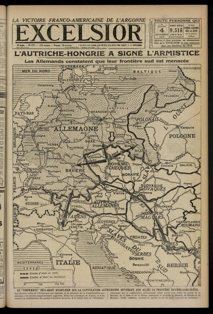 Miniatura de Excelsior: journal illustré quotidien del 4 de noviembre de 1918, n º 2907