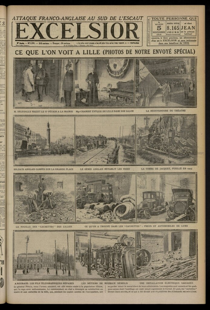 Miniatura de Excelsior: journal illustré quotidien del 5 de noviembre de 1918, nº 2908