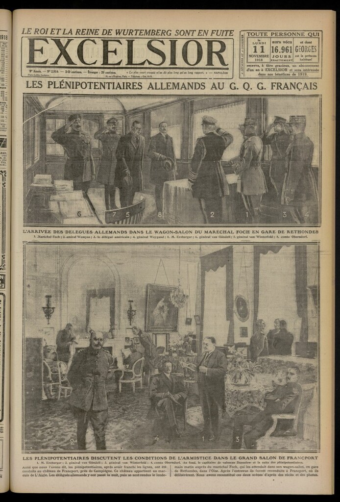 Miniatura de Excelsior: journal illustré quotidien del 11 de noviembre de 1918, nº 2914