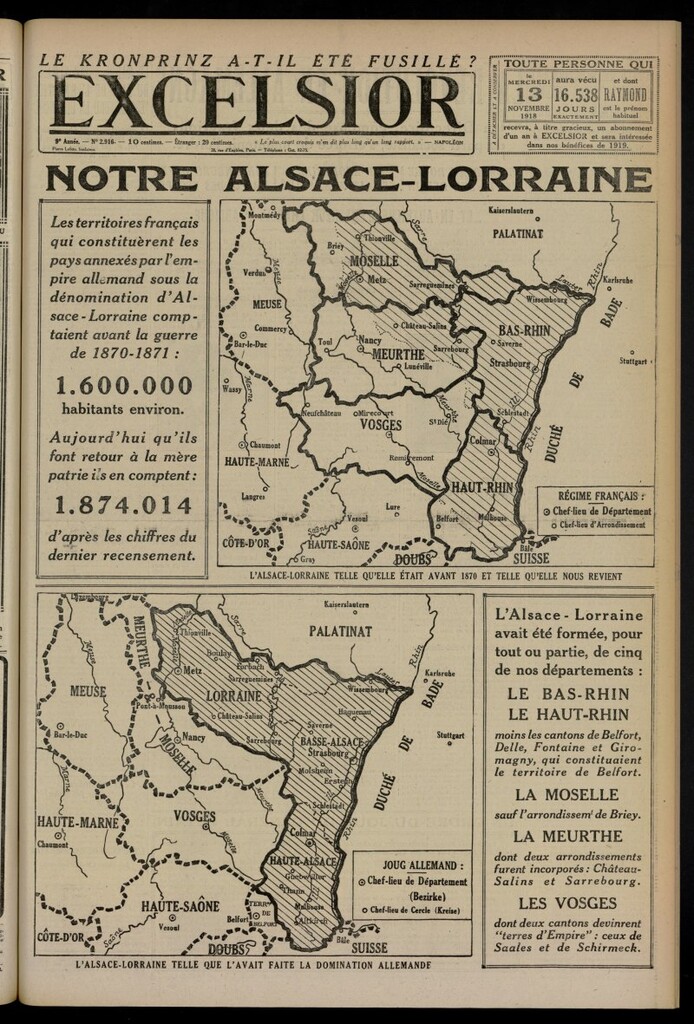 Miniatura de Excelsior: journal illustré quotidien del 13 de noviembre de 1918, nº 2916