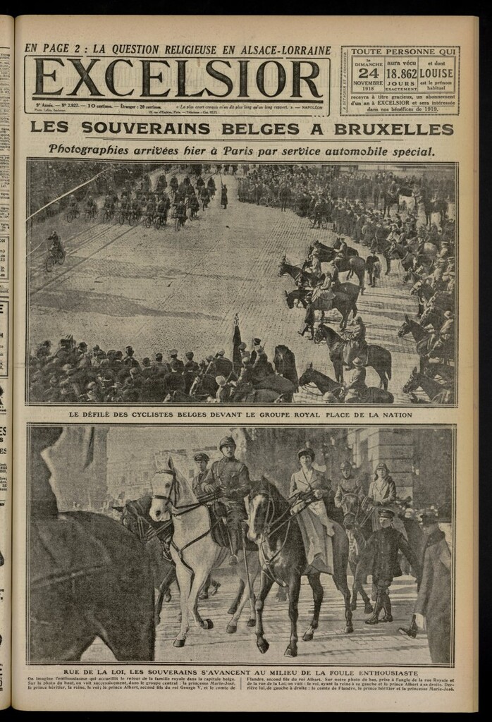 Miniatura de Excelsior: journal illustré quotidien del 24 de noviembre de 1918, nº 2927