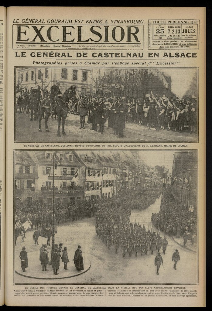Miniatura de Excelsior: journal illustré quotidien del 25 de noviembre de 1918, nº 2928