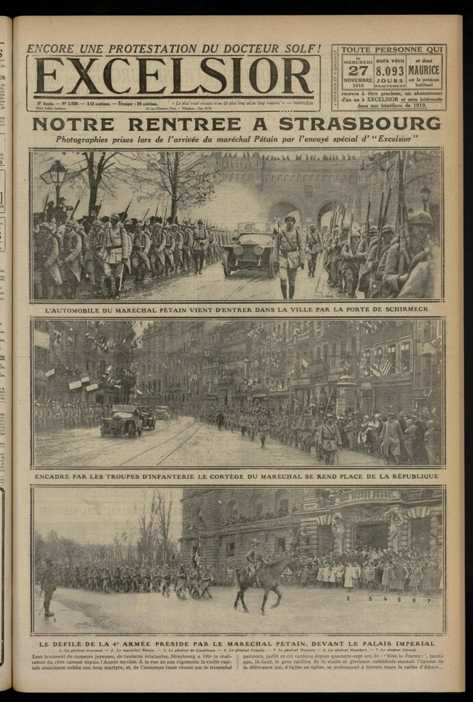 Miniatura de Excelsior: journal illustré quotidien del 27 de noviembre de 1918, nº 2930