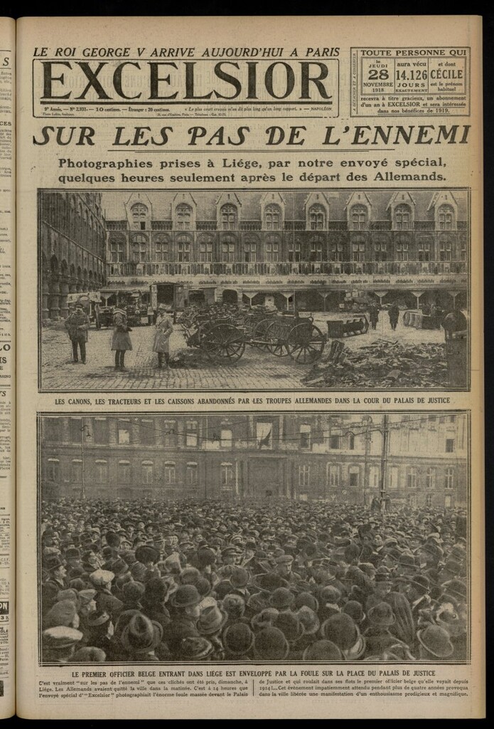 Miniatura de Excelsior: journal illustré quotidien del 28 de noviembre de 1918, nº 2931