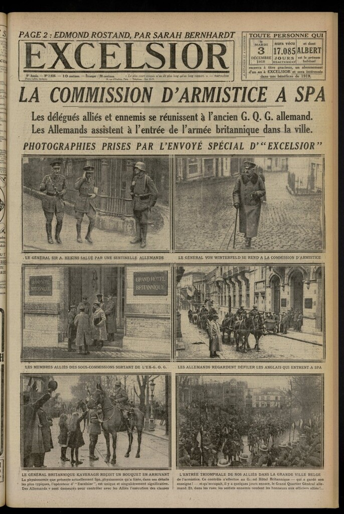 Miniatura de Excelsior: journal illustré quotidien del 3 de diciembre de 1918, nº 2936