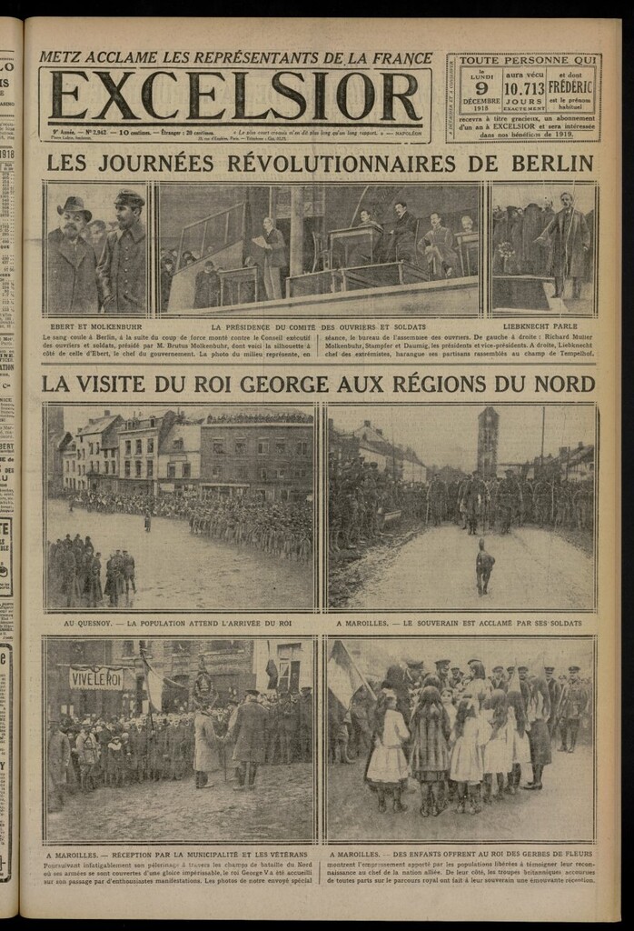 Miniatura de Excelsior: journal illustré quotidien del 9 de diciembre de 1918, nº 2942