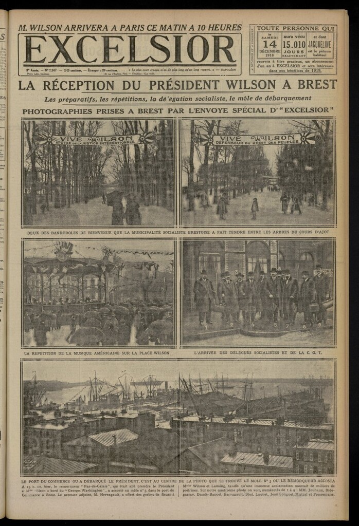 Miniatura de Excelsior: journal illustré quotidien del 14 de diciembre de 1918, n º 29447