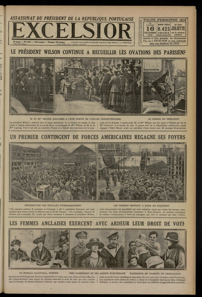 Miniatura de Excelsior: journal illustré quotidien del 16 de diciembre de 1918, nº 2949