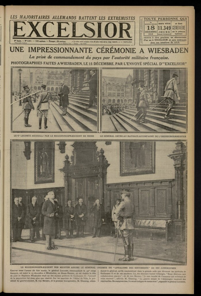 Miniatura de Excelsior: journal illustré quotidien del 18 de diciembre de 1918, nº 2951
